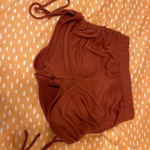 these burnt orange shorts
